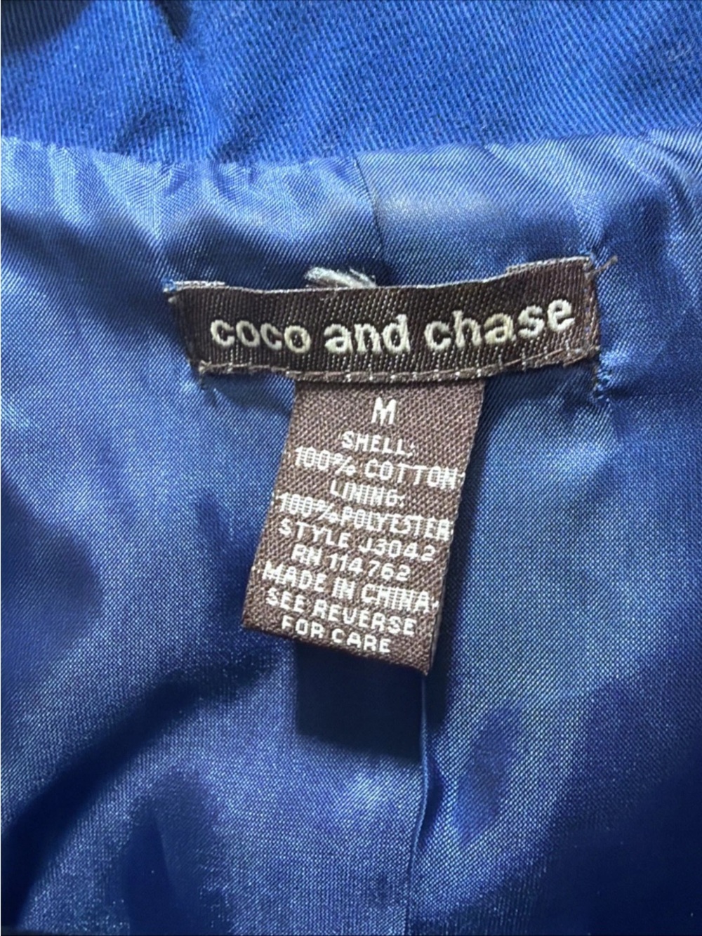 Coco and Chase Sapphire Blue Brushed Soft Denim Cropped Blazer Single Button EUC - Picture 3 of 7